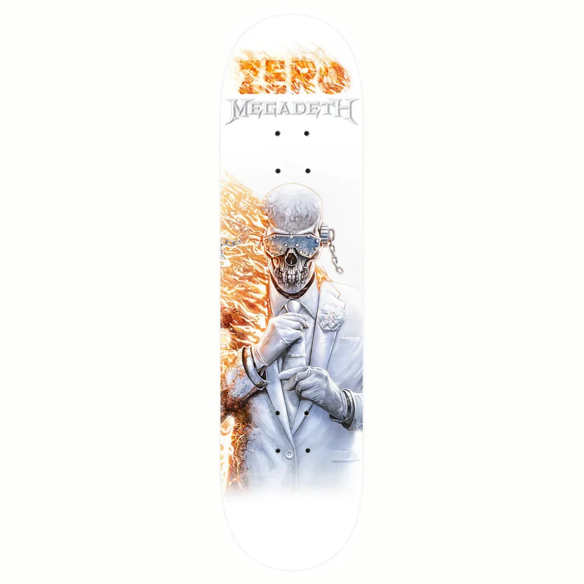 PLANCHE DE SKATE ZERO DECK MEGADETH X ZERO WHITE 8.5 POUCE