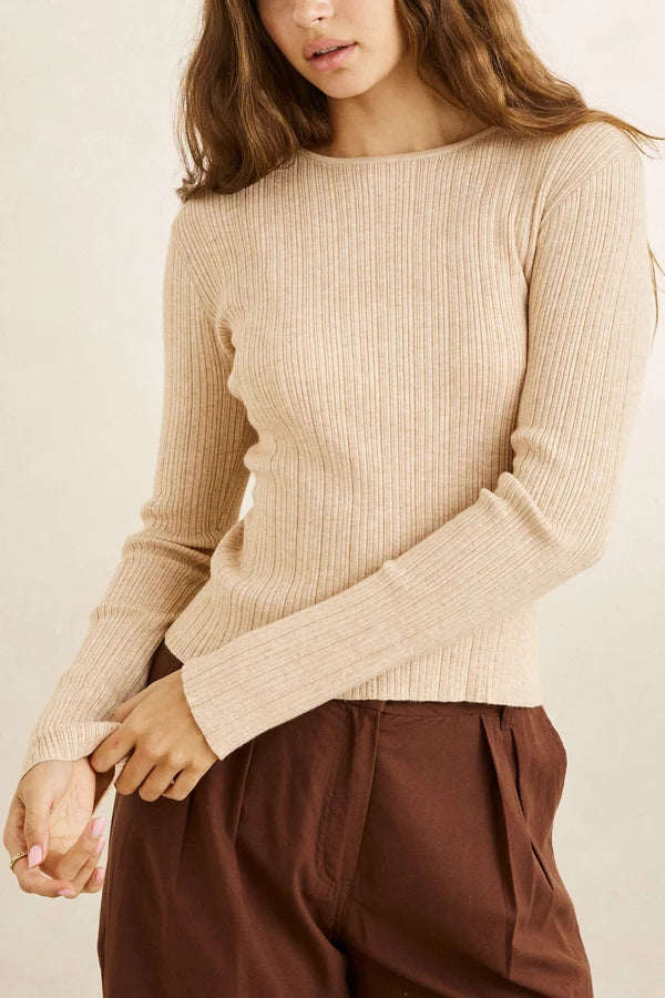 RHYTHM FEMME ESSENTIAL LONG SLEEVE KNIT TOP