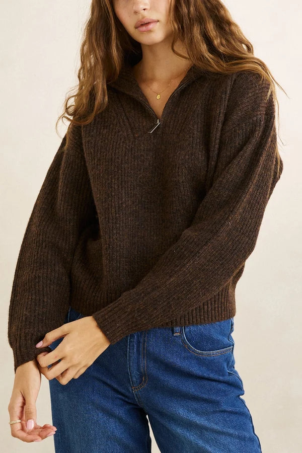 PULL FEMME RHYTHM QUINCY ZIP KNIT