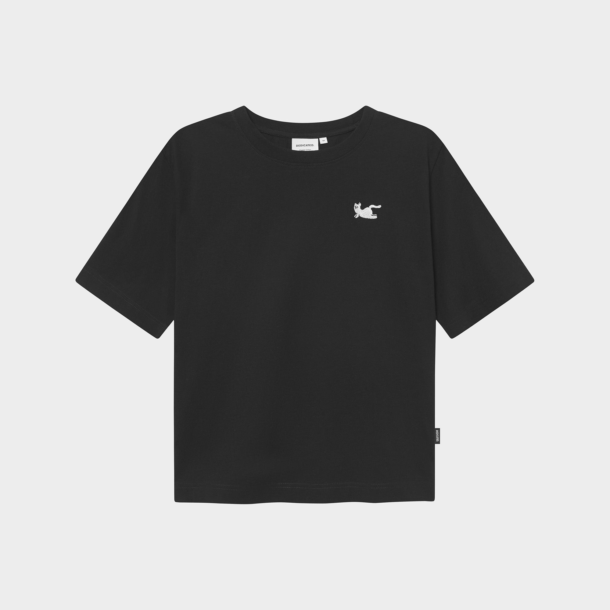 T-shirt Dedicated vadstena cat cobra pose black