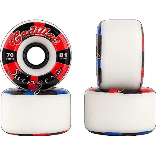 JEU DE 4 ROUES DE LONGBOARD CADILLAC SWINGERS 70 MM 81A WHITE