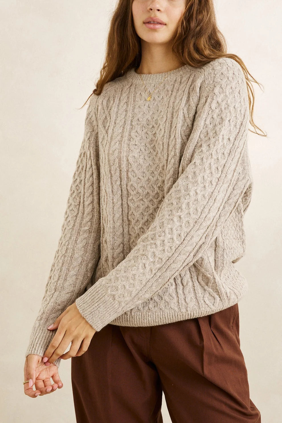 PULL FEMME RHYTHM MOHAIR OCEANSIDE KNIT SAND