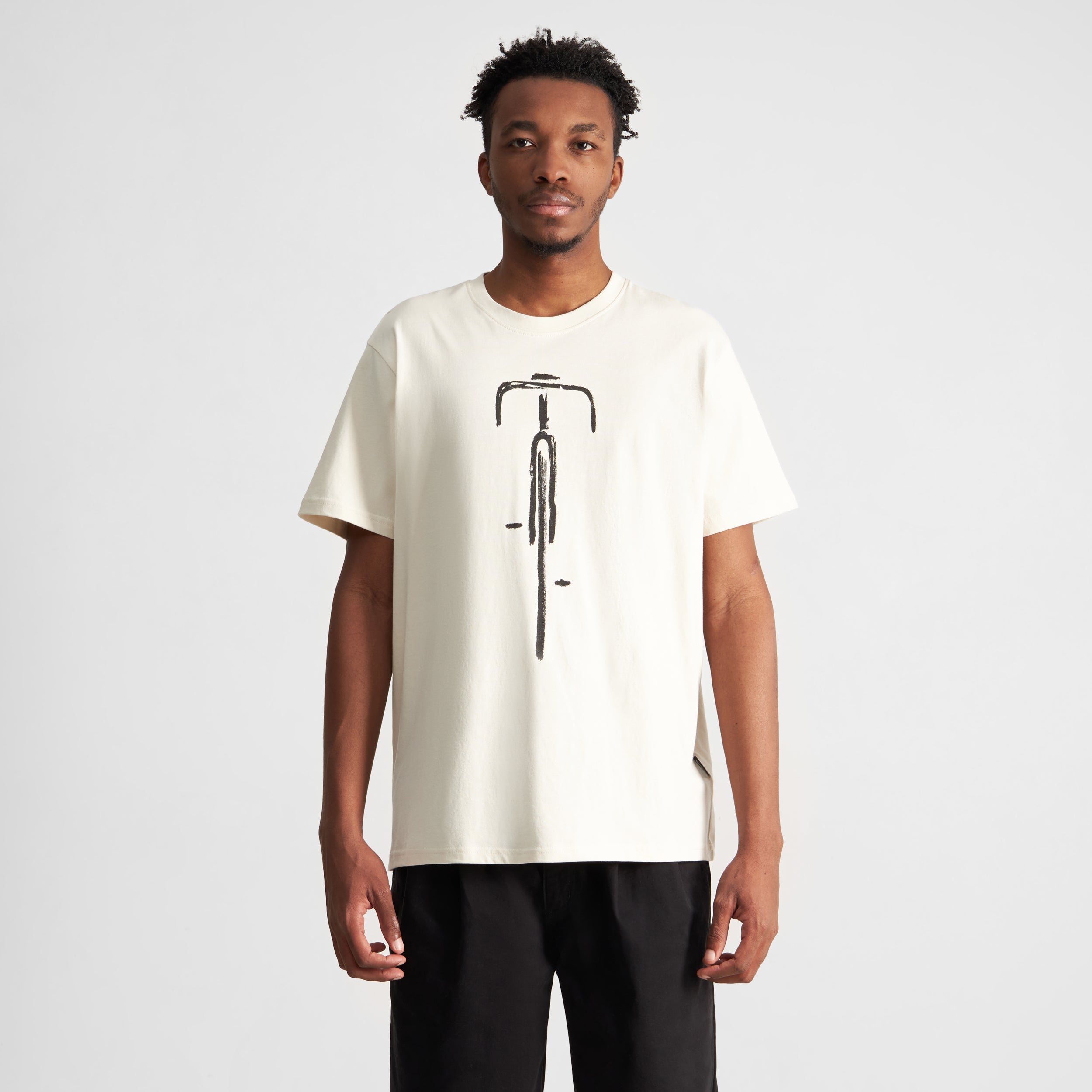 T-shirt Dedicated Stockholm Bike Front Oat white rainy day