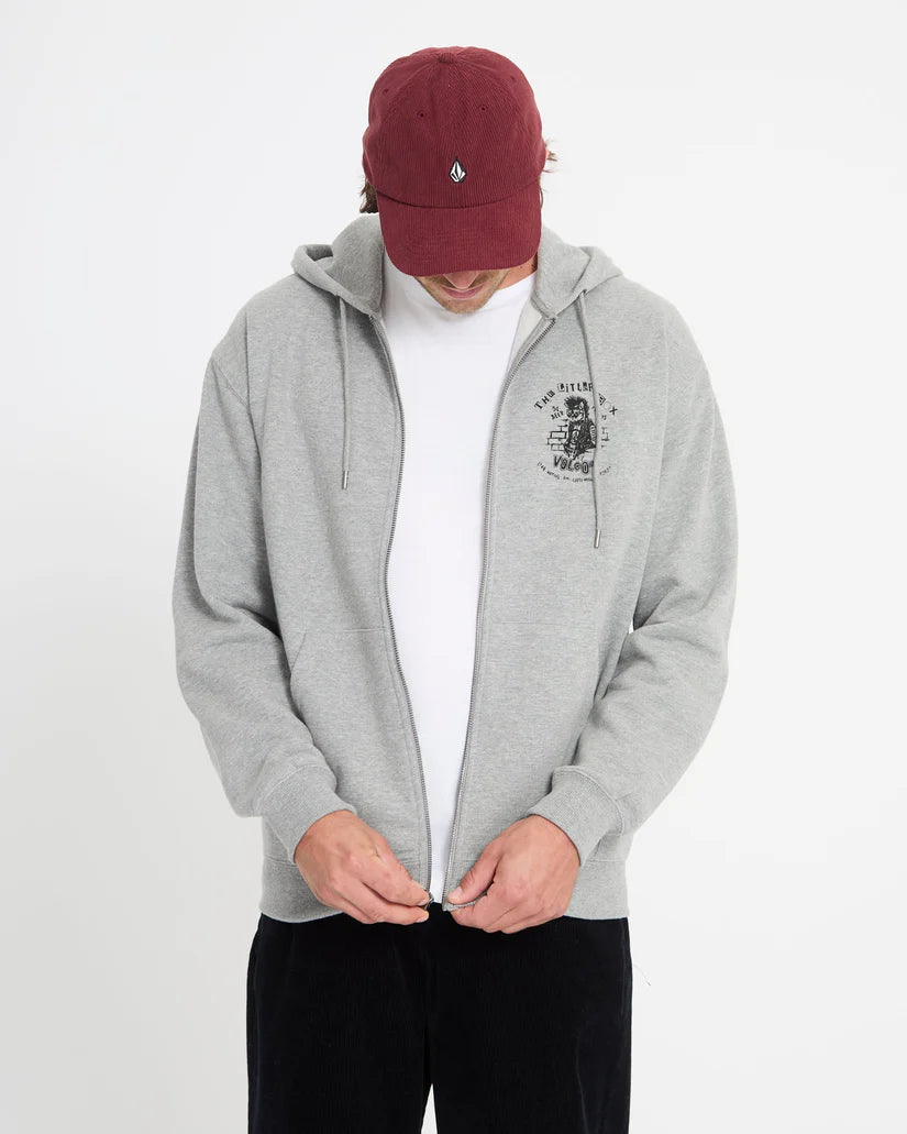 SWEAT ZIP CATASTROPHY HEATHER GREY