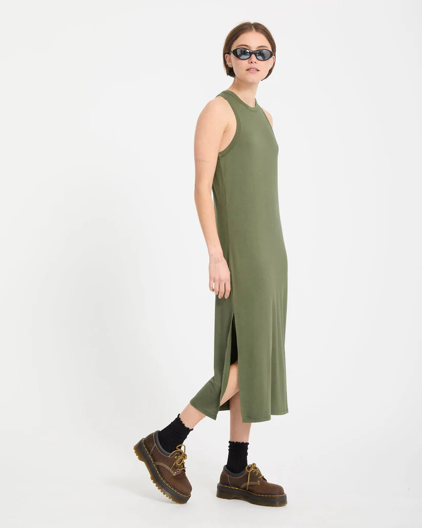 ROBE STONELIGHT DRESS BAYLEAF