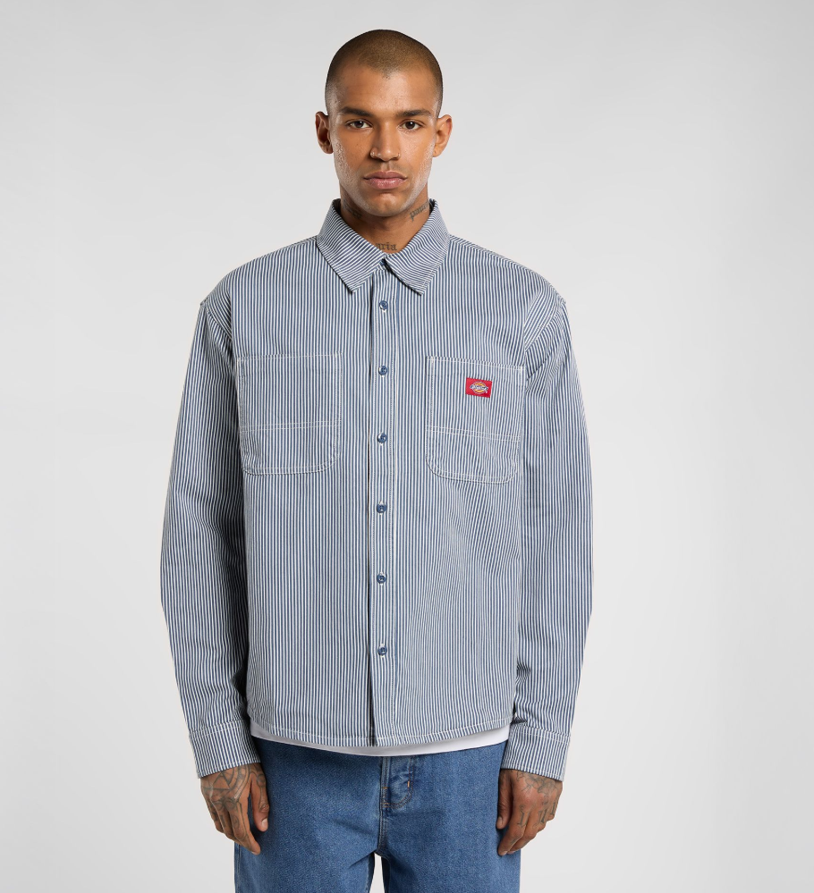 CHEMISE DICKIES HICKORY WORK SHIRT LS RETRO INDIGO