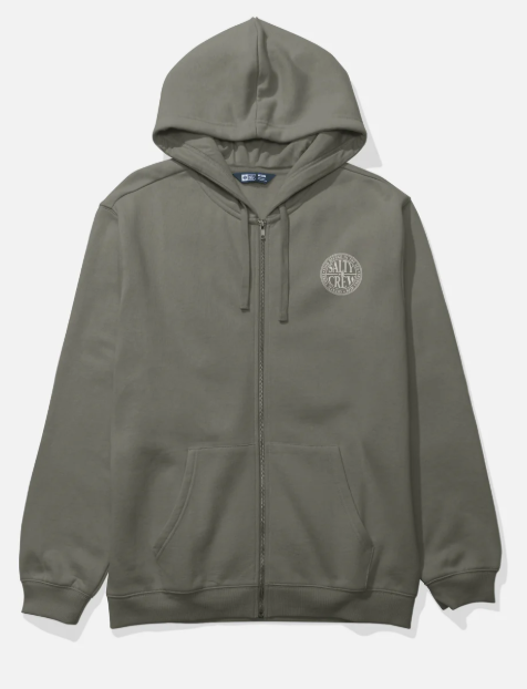 SWEAT SALTY CREW GLOBAL ZIP FLEECE DUSTY OLIVE
