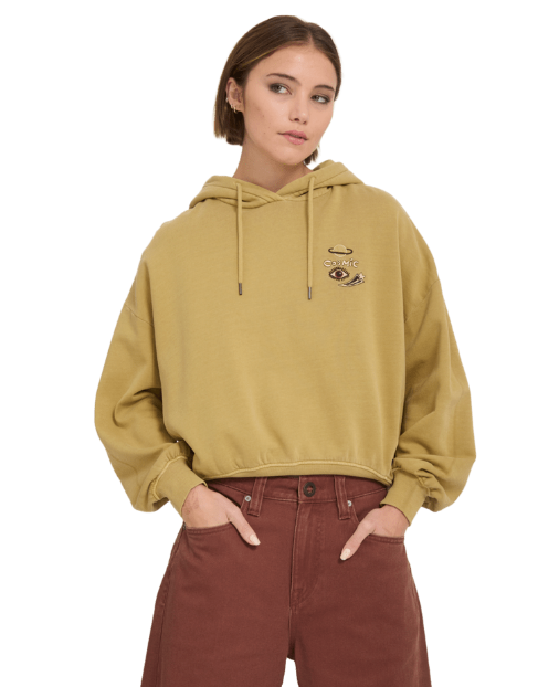 Sweat capuche femme volcom FA OZZY PO 1 mustard