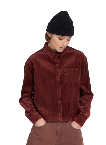 Chemise velour femme volcom WEELLOW CORD SHIRT