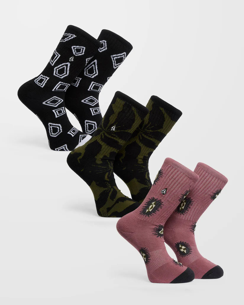 PACK DE 3 PAIRES DE CHAUSSETTES VOLCOM PRINT MIXER SOCK