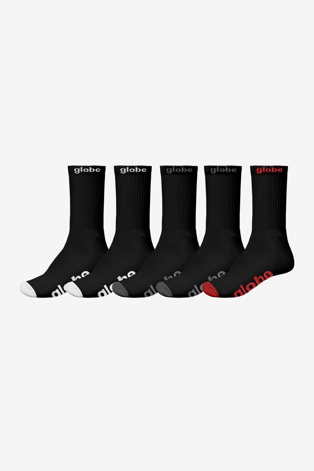 PACK DE 5 PAIRES DE CHAUSSETTES GLOBE OG SOCKS BLACK ASSORT
