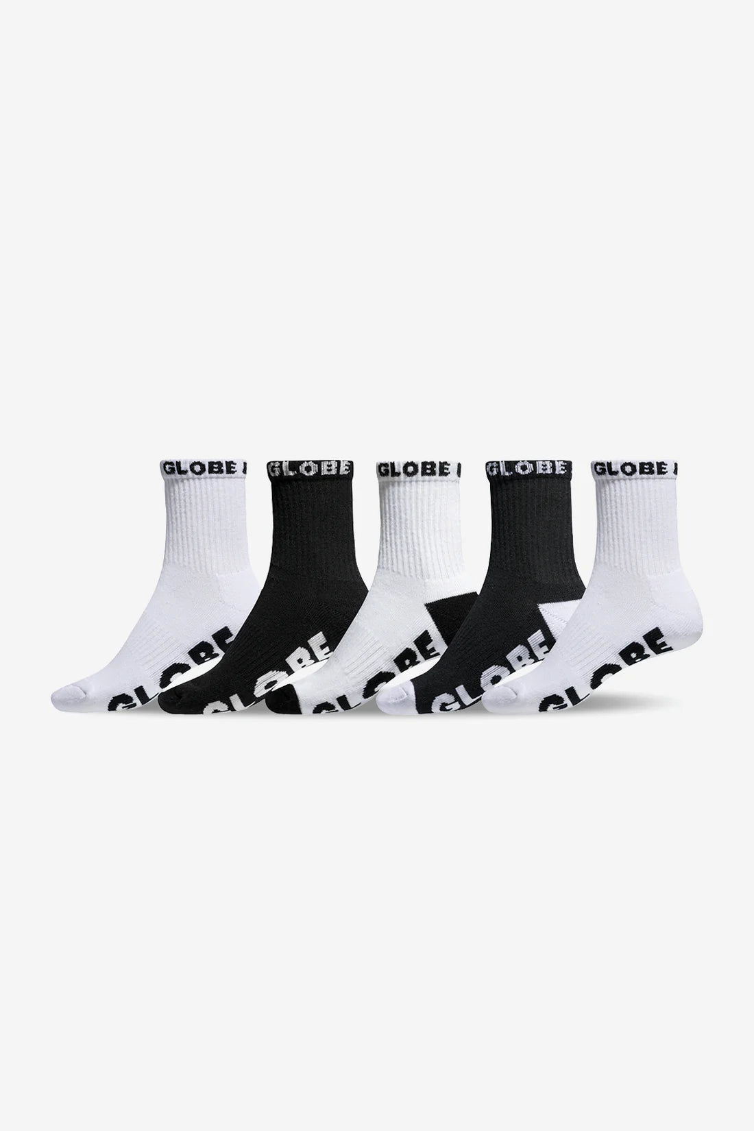 5 PAIRES DE CHAUSSETTES KID QUARTER SOCKS BLACK/WHITE