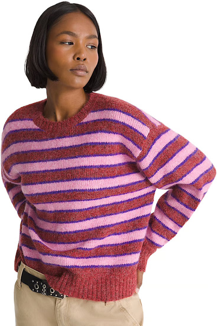 PULL FEMME VANS  Rollins Stripe Sweate Poppy Ember Purplelcrce