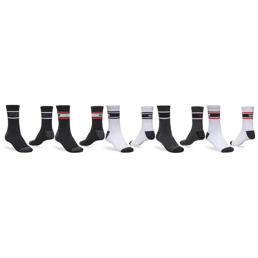 PACK DE 5 PAIRES DE CHAUSSETTES GLOBE TRIPLE STRIPE CREW