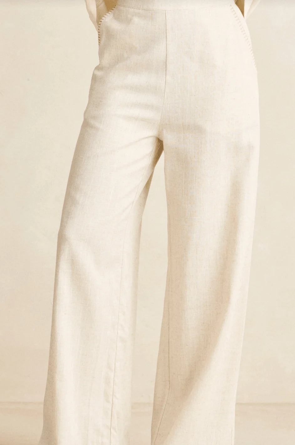 RHYTHM FEMME LINEN WHIP STITCH WIDE LEG PANT