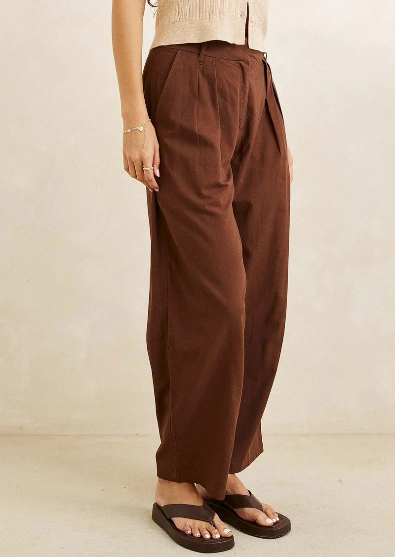 PANTALON FEMME RHYTHM VENICE TAILORED LINEN PANT