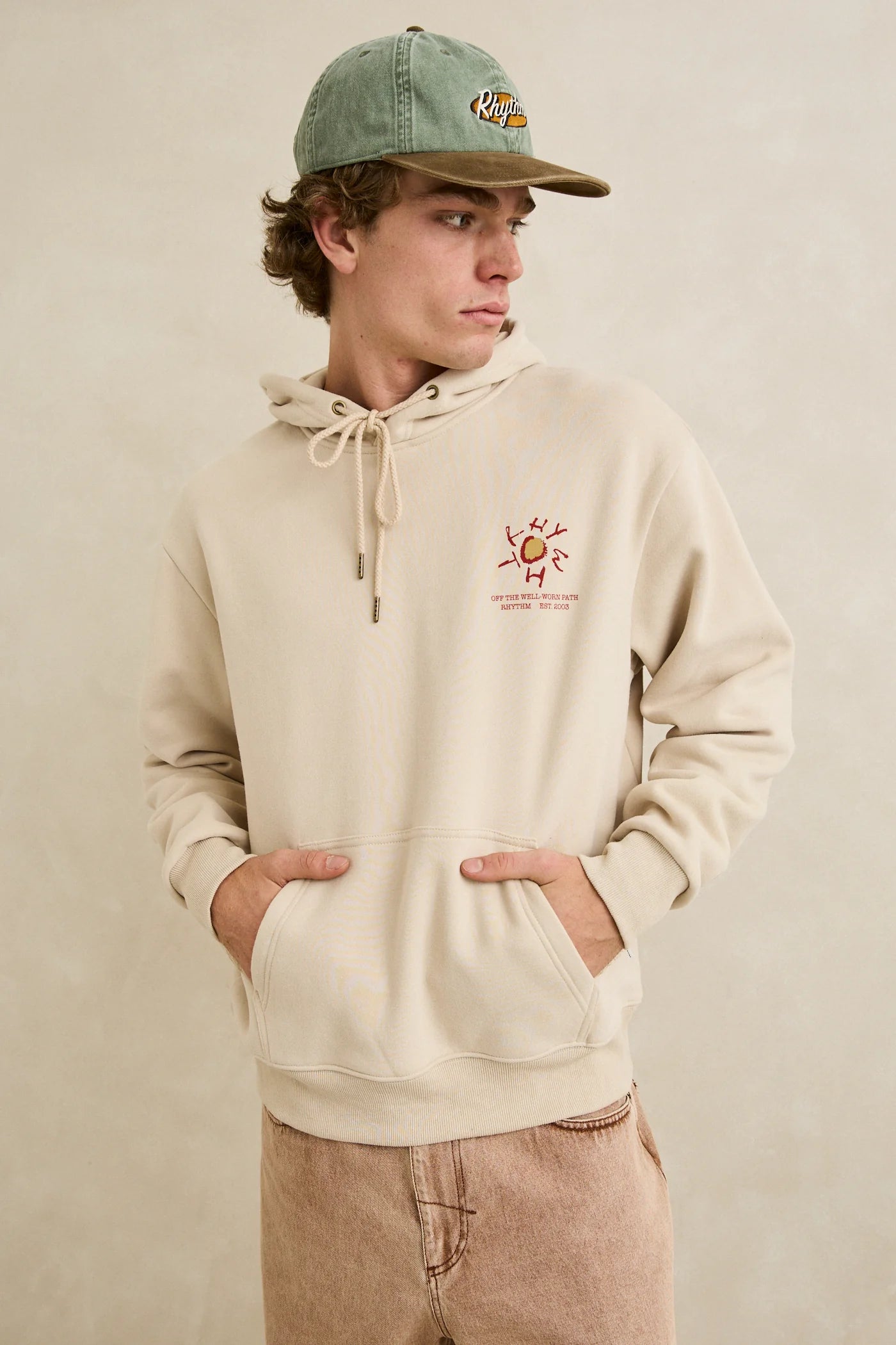 SWEAT HOMME RHYTHM CACTUS FLEECE HOOD MOONROCK